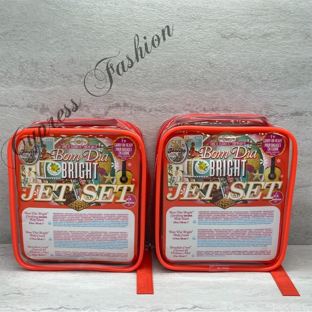 🫧 $2 Two Sol de Janeiro Bom Dia Bright Jet Set Bags - Picture 2 of 4